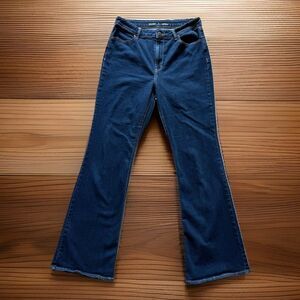 Old Navy Womens Size 12 Tall High-Rise Wow Flare Denim Blue Jeans Stretch